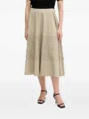 Sandro Ferrone Circle-cut A-line Midi Skirt In Neutral