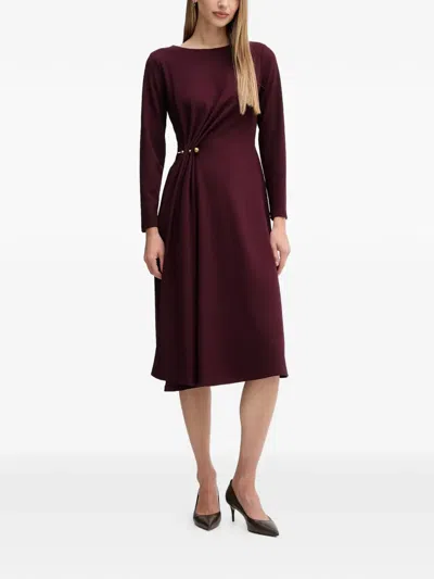 Sandro Ferrone Draped-detail Midi Dress In Burgundy