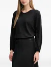 Sandro Ferrone Elasticated-cuff Long-sleeve Top In Black