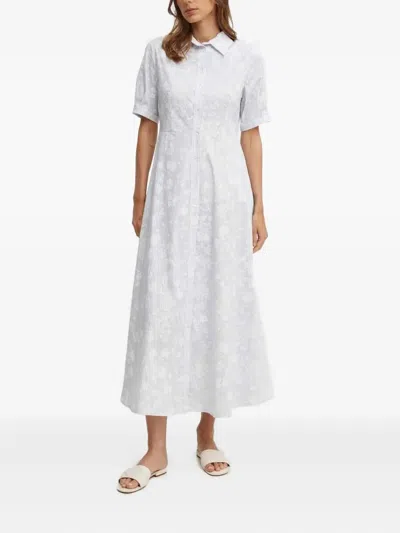 Sandro Ferrone Floral-print Shirt Dress In White