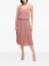 Sandro Ferrone Pleated Fringe Midi Dress In Pink