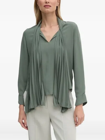 SANDRO FERRONE PLEATED NECK BLOUSE