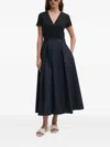 Sandro Ferrone Pleated Wrap Midi Day Dress In Gray