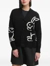 Sandro Ferrone Rabbit-intarsia Cardigan In Black
