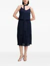 Sandro Ferrone Ruffle-hem Midi Dress In Blue