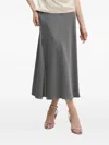 Sandro Ferrone Satin Midi A-line Skirt In Gray
