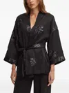 Sandro Ferrone Sequin-embellished Satin Top In Black