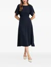 Sandro Ferrone Short-sleeve A-line Midi Dress In Blue