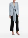 Sandro Ferrone Tie-front Flap-pocket Blazer In Gray