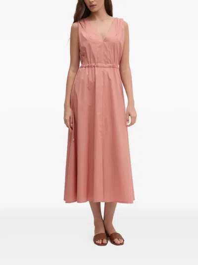 Sandro Ferrone V-neck Midi Dress In Pink