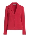 Sandro Ferrone Woman Blazer Red Size 10 Polyester, Elastane