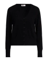Sandro Ferrone Woman Cardigan Black Size M Viscose, Polyester, Polyamide In Black