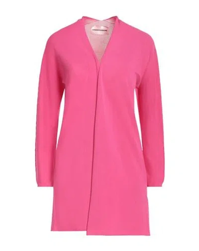 Sandro Ferrone Woman Cardigan Fuchsia Size S Viscose, Polyamide In Pink