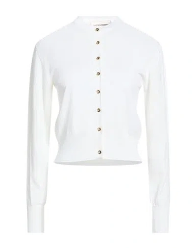 Sandro Ferrone Woman Cardigan White Size M Viscose, Polyamide