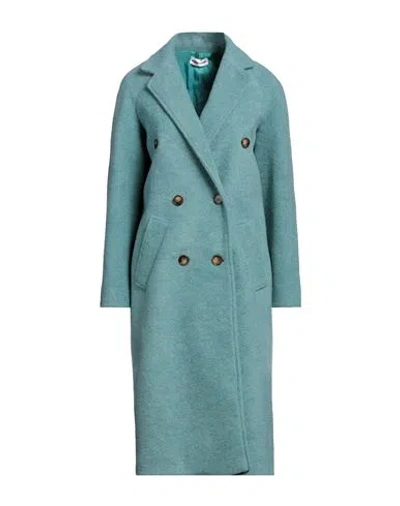 Sandro Ferrone Woman Coat Pastel Blue Size 10 Polyester