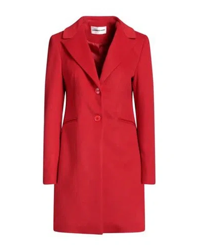 Sandro Ferrone Woman Coat Red Size 12 Polyester, Viscose, Elastane