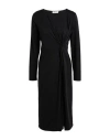 Sandro Ferrone Woman Midi Dress Black Size L Polyester, Viscose, Polyamide, Elastane In Black