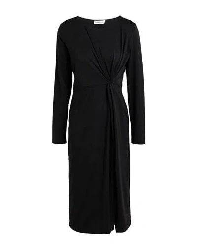 Sandro Ferrone Woman Midi Dress Black Size L Polyester, Viscose, Polyamide, Elastane