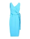Sandro Ferrone Woman Midi Dress Light Blue Size 8 Polyester, Elastane