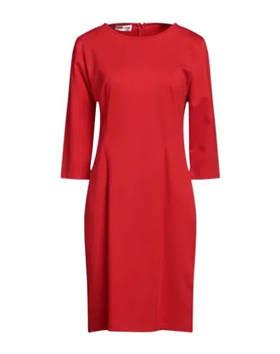 Sandro Ferrone Woman Midi Dress Red Size 10 Viscose, Nylon, Elastane In Red