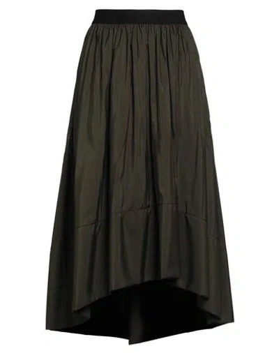 Sandro Ferrone Woman Midi Skirt Military Green Size 8 Polyester