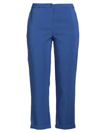 Sandro Ferrone Woman Pants Blue Size 12 Polyester, Elastane