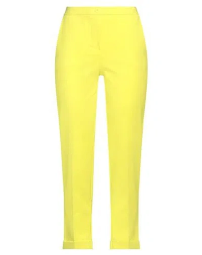 Sandro Ferrone Woman Pants Yellow Size 8 Polyester, Elastane