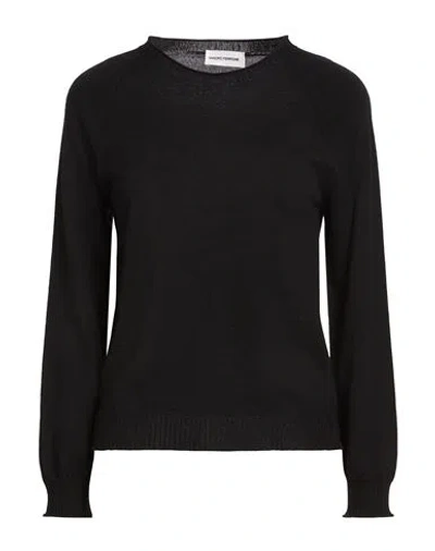 Sandro Ferrone Woman Sweater Black Size L Merino Wool In Blue