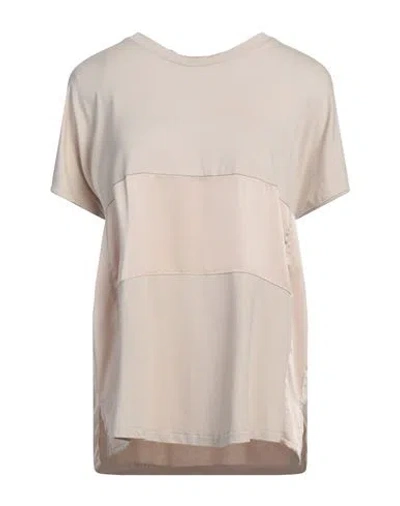 Sandro Ferrone Woman T-shirt Beige Size S Viscose, Elastane