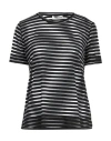 Sandro Ferrone Woman T-shirt Black Size L Viscose, Polyamide, Elastane