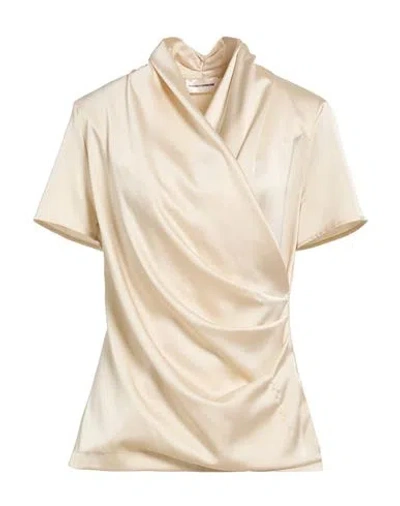 Sandro Ferrone Woman Top Beige Size L Viscose, Elastane In Neutral