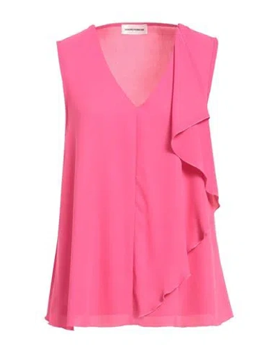 Sandro Ferrone Woman Top Fuchsia Size 8 Polyester In Pink