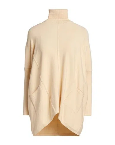 Sandro Ferrone Woman Turtleneck Cream Size Xs/s Viscose, Polyester, Polyamide In Neutral