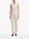 Sandro Ferrone Wrap-effect Sleeveless Top In Neutral