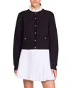 Sandro Fine Knit Cardigan In Brown