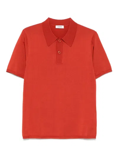 Sandro Fein Gestricktes Poloshirt In Orange