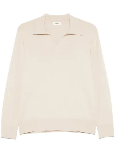 Sandro Fine-knit Sweater In Neutral