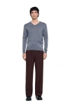 Sandro Fine Wool Sweater In Gray