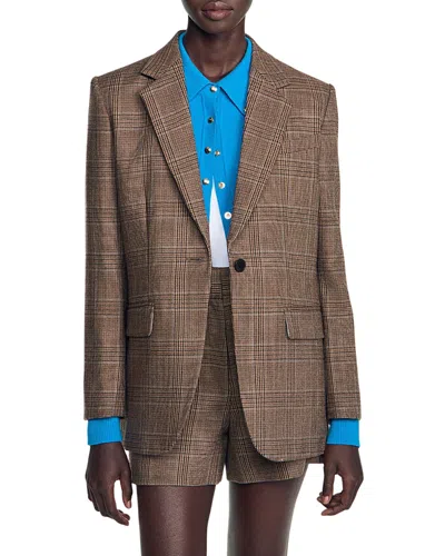 Sandro Finley Wool Blazer In Taupe