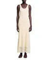 Sandro Womens Naturels Flower-embellished Sleeveless Knitted Maxi Dress In Ecru