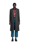 Sandro Fitted Double Breasted Coat In Gray