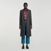 Sandro Fitted Double Breasted Coat In Gray