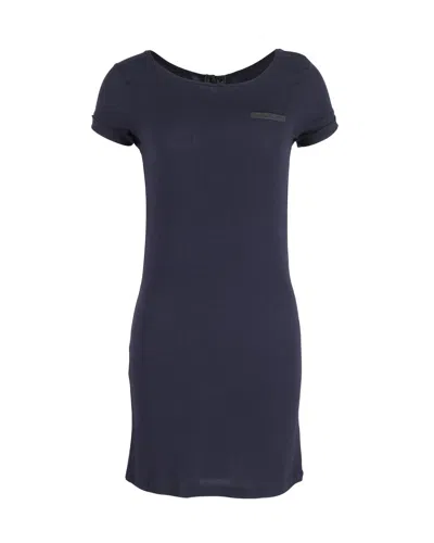 Sandro Fitted Dress In Navy Blue Viscose