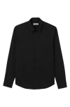 Sandro Fitted Stretch Button-up Shirt In Black
