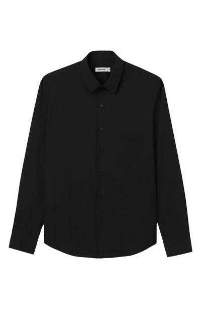 SANDRO FITTED STRETCH BUTTON-UP SHIRT