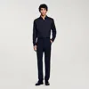 Sandro Fitted Stretch Cotton Shirt In Black