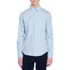 Sandro Fitted Stretch Cotton Shirt In Sky Blue
