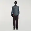 Sandro Relaxed Fit Flannel Overshirt In Blue
