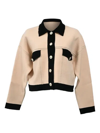 Pre-owned Sandro Flap-pockets Cardigan In Neutral