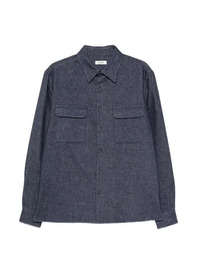 Sandro Flap-pocket Long-sleeve Shirt In Blue